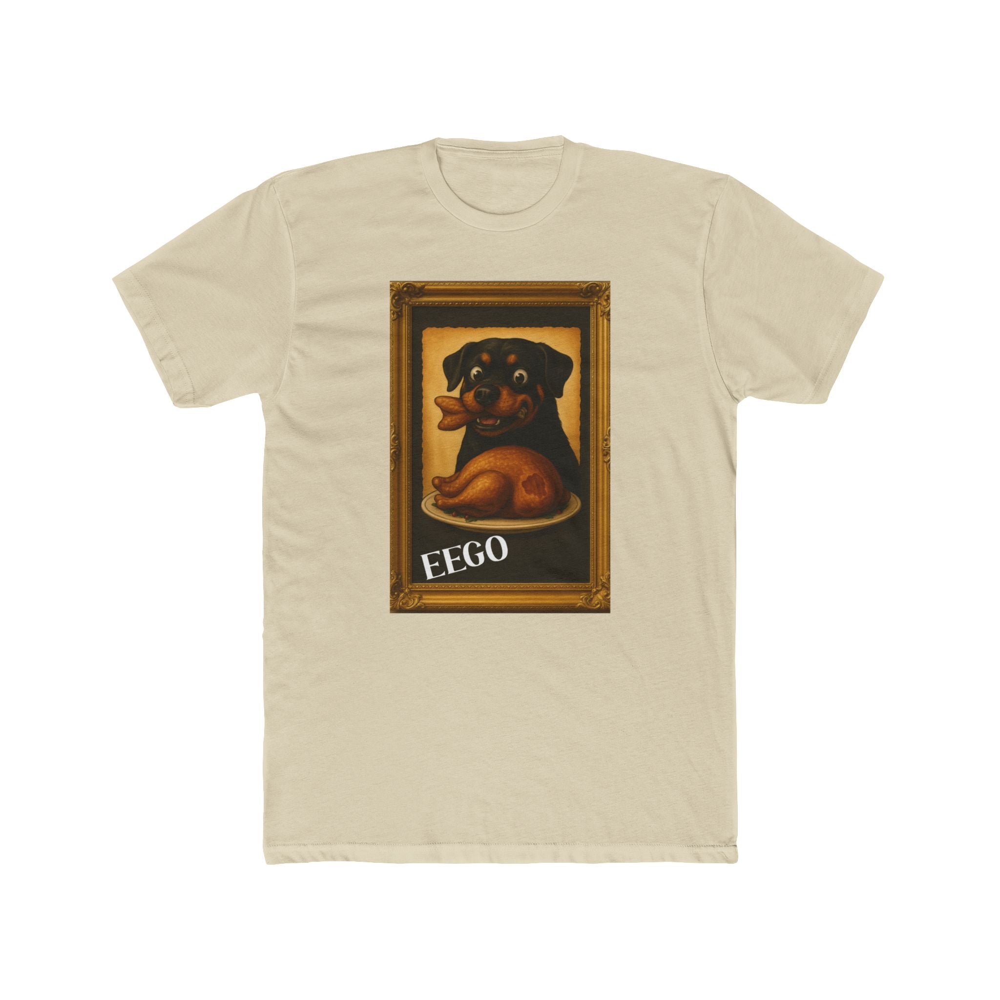 Eat Everything God Offers Rottweiler Portrait Tee — 'EEGO” Framed Dog Art T‑Shirt