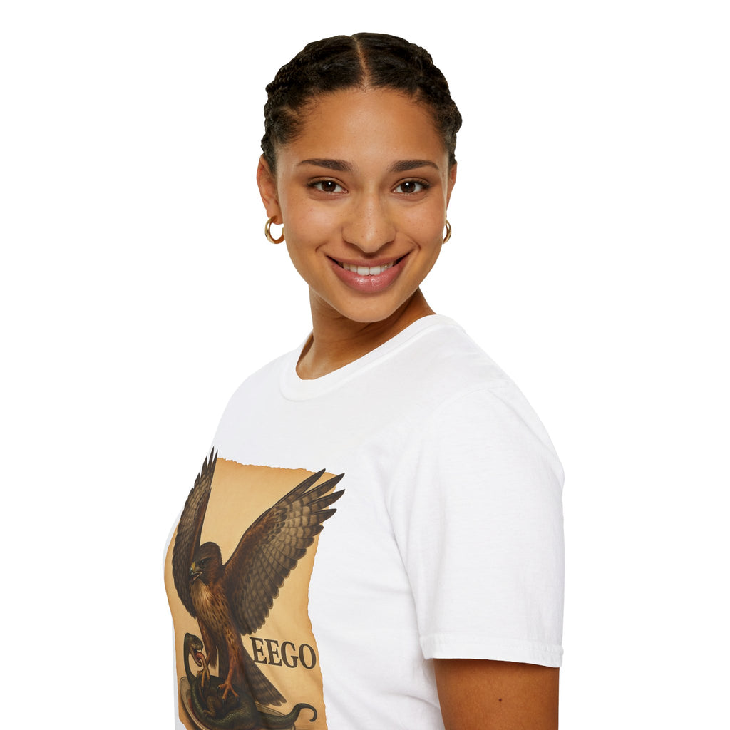 Vintage Hawk & Serpent T-Shirt — Retro Wildlife Illustration Tee