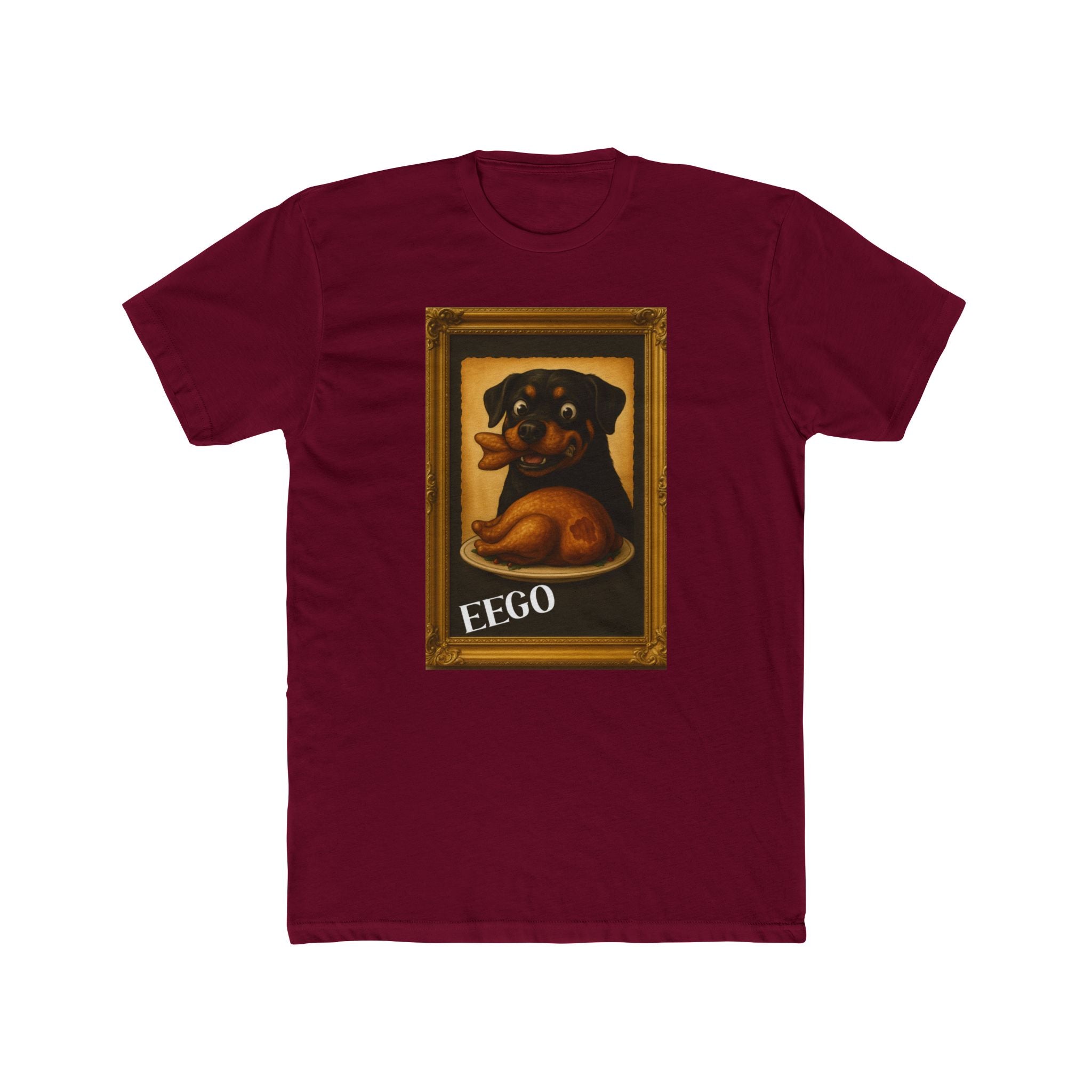 Eat Everything God Offers Rottweiler Portrait Tee — 'EEGO” Framed Dog Art T‑Shirt