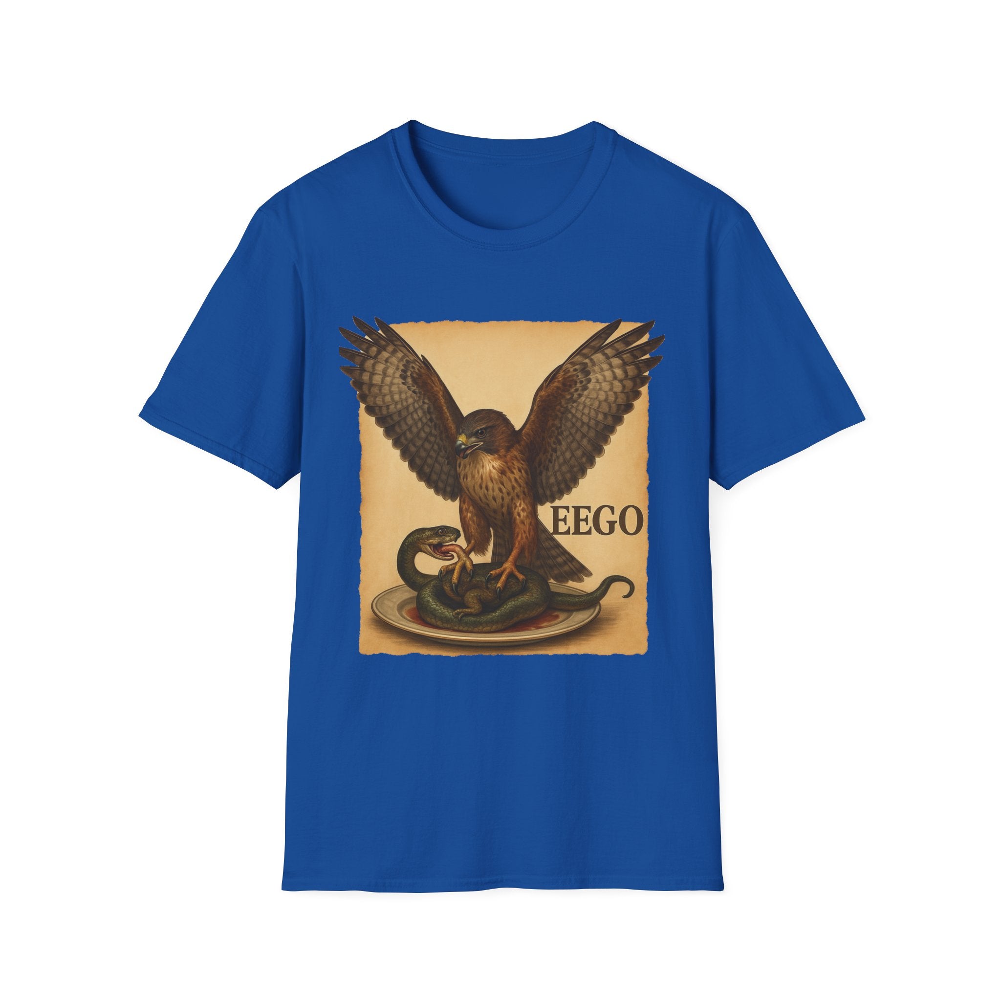Vintage Hawk & Serpent T-Shirt — Retro Wildlife Illustration Tee