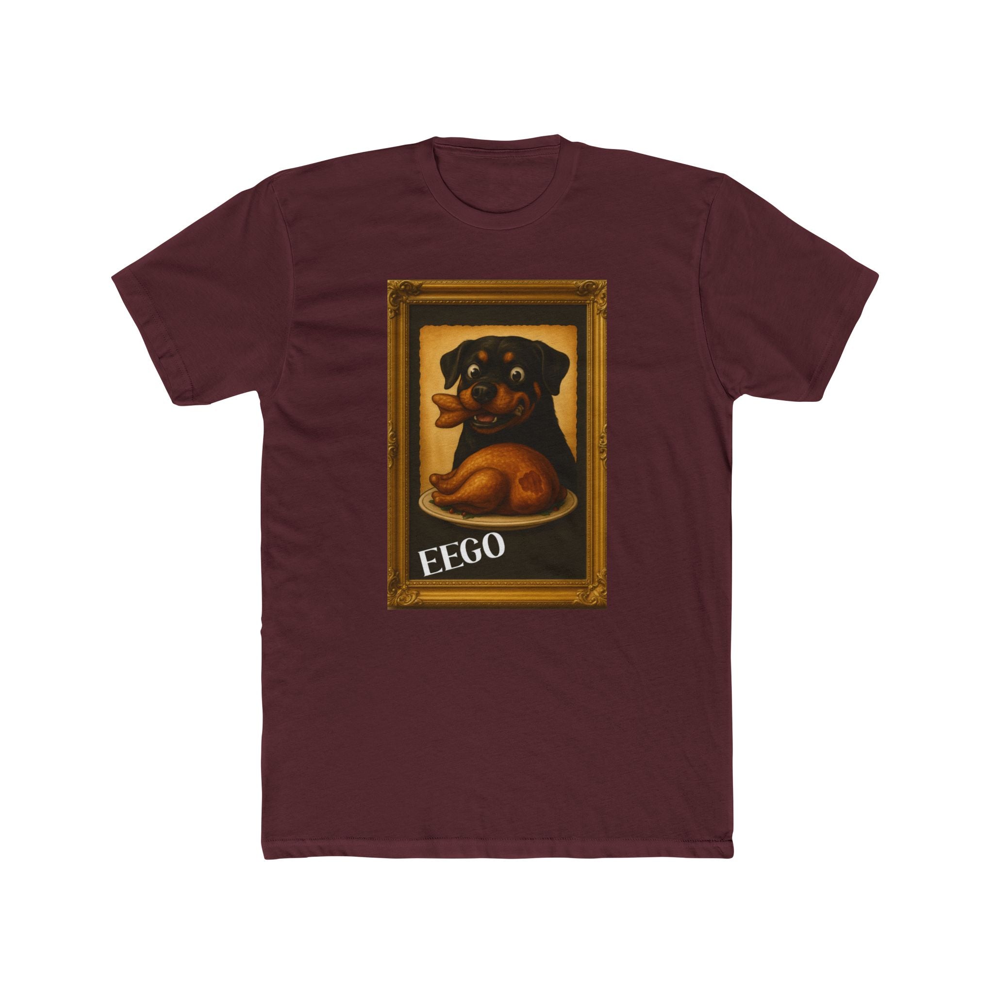 Eat Everything God Offers Rottweiler Portrait Tee — 'EEGO” Framed Dog Art T‑Shirt