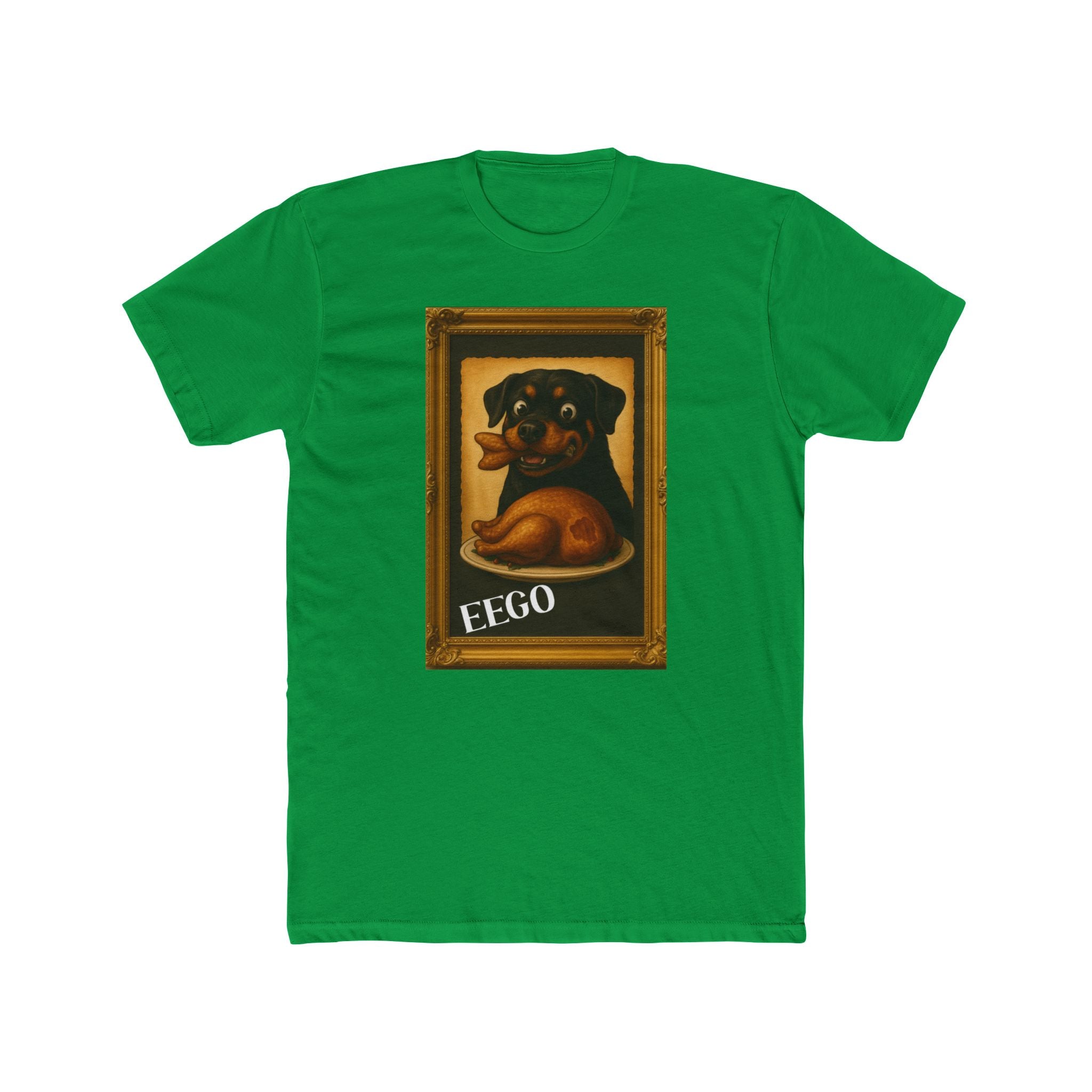 Eat Everything God Offers Rottweiler Portrait Tee — 'EEGO” Framed Dog Art T‑Shirt