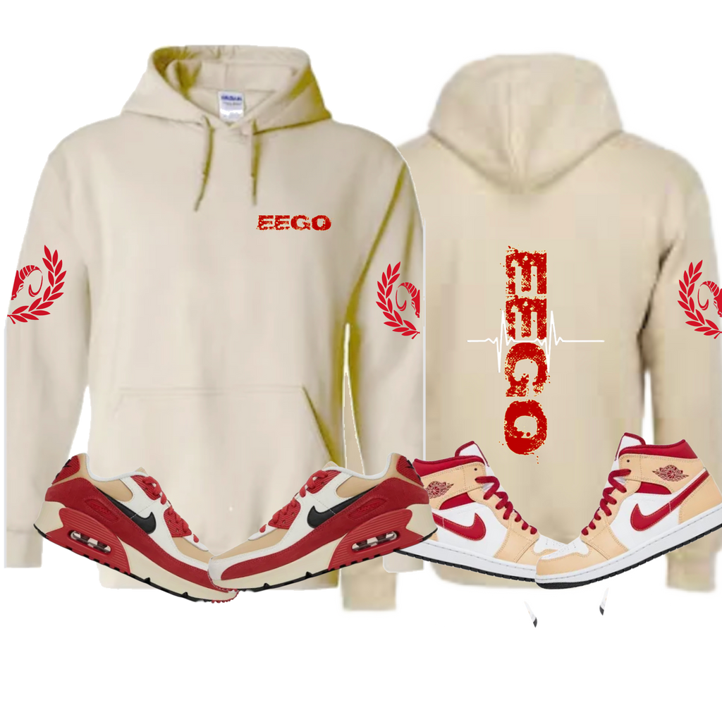 EEGO Beige & Red Hoodies All Sizes $35