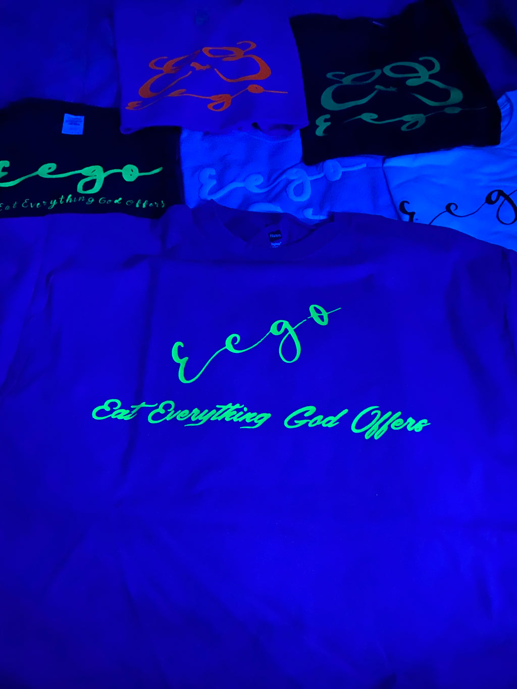 Get your Glow EEGO Shirts All Sizes $20 Each