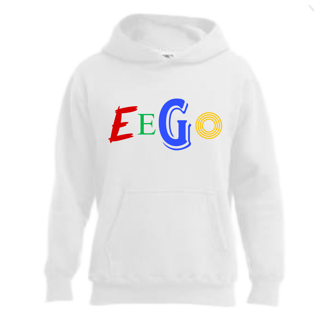EEGO Colors, White Hoodies All Sizes $35